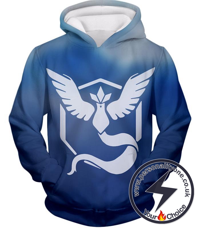 Pokemon Mystic Ice Flying Pokemon Articuno Symbol Cool Blue Hoodie