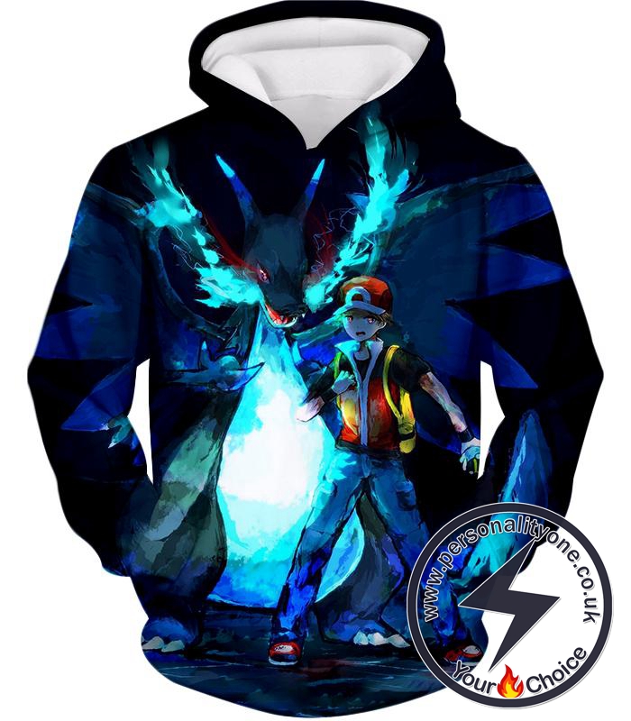 Pokemon Powerful Ash Charizard Mega Evolution Cool Action Hoodie