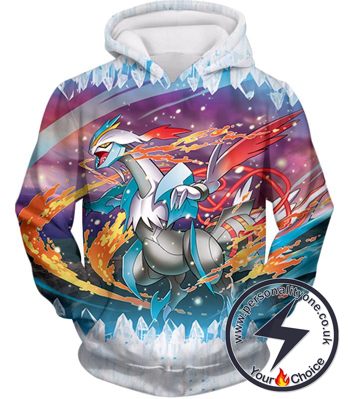 Pokemon Powerful Dragon Ice Type White Kyurem Super Action Hoodie