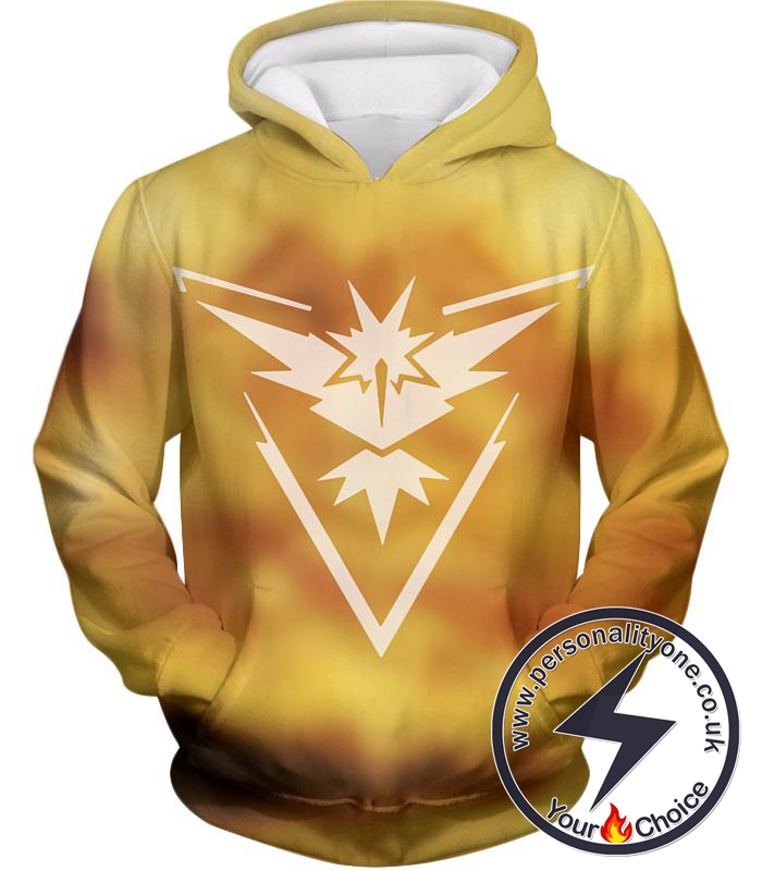 Pokemon Super Cool Thunder Pokemon Zapdos Symbol Yellow Hoodie