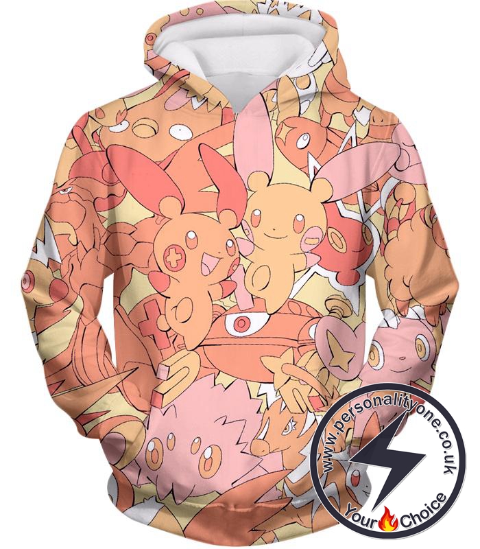 Pokemon Super Cute Thunder Type Pokemons All in One Cool Hoodie
