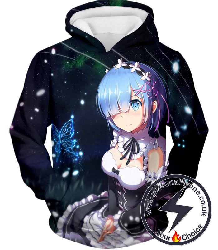 Re:Zero Blue Haired Maid Rem Cute Anime Hoodie