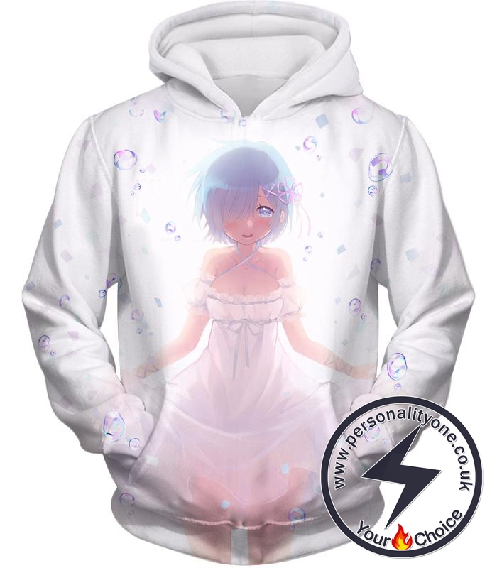 Re:Zero Very Attractive Anime Maid Rem White Hoodie