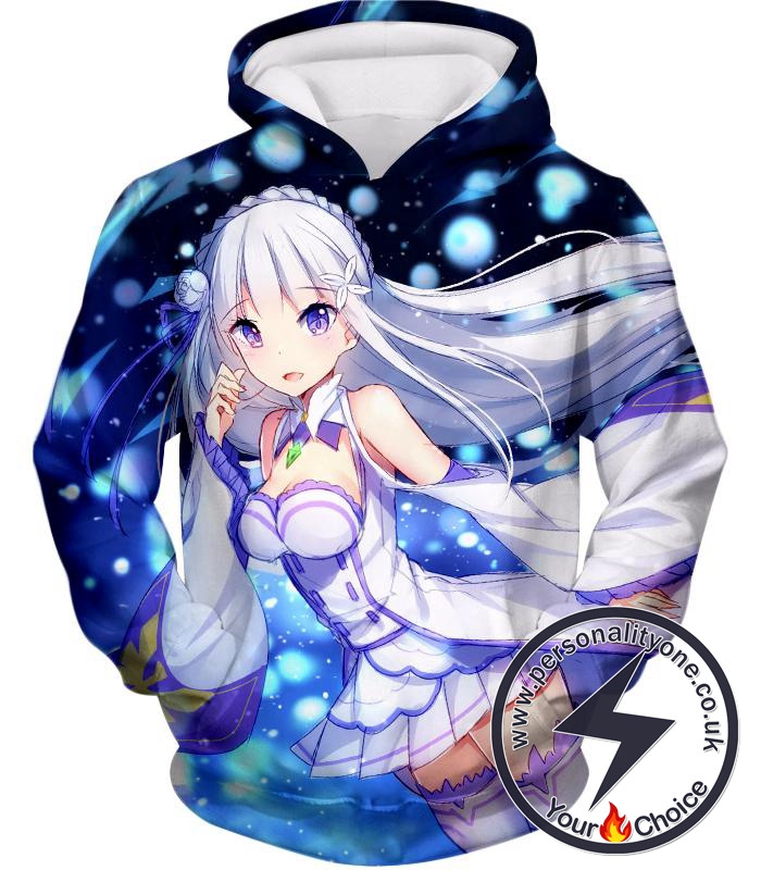 Re:Zero Very Beautiful Princess Emilia Cute Black Hoodie