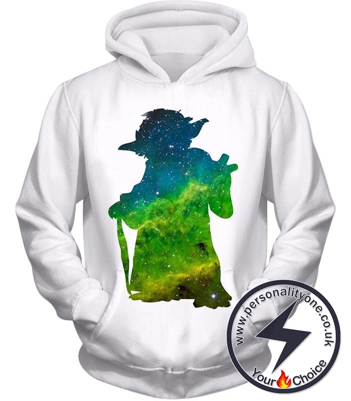 Star Wars Amazing Yoda the Legendary Jedi Master Silhouette White Hoodie