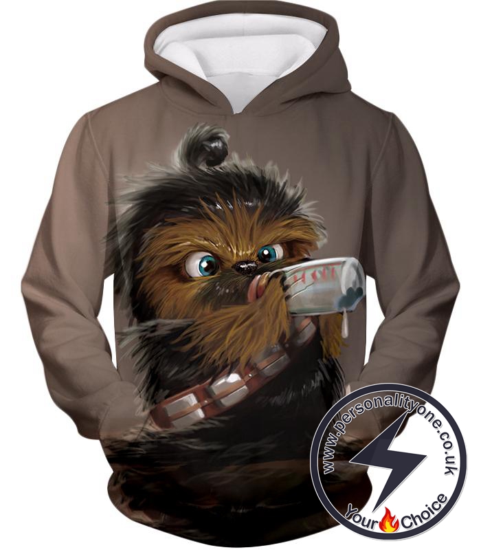 Star Wars Extremely Cute Chewbacca Cool Graphic Grey Hoodie