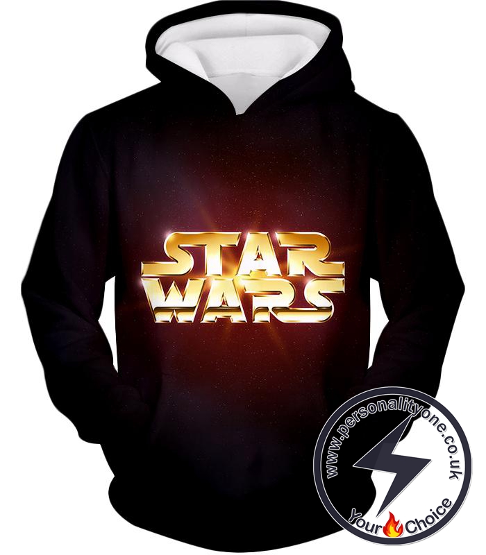 Star Wars Super Cool Golden Star Wars Promo Awesome Black Hoodie