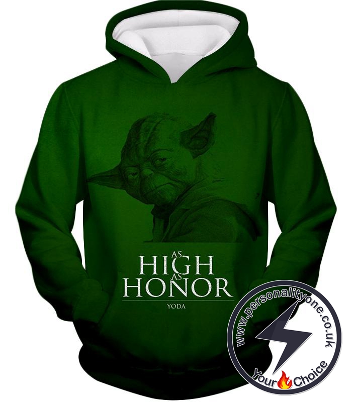 Star Wars Yoda The Legendary Jedi Master Awesome Green Quoted Hoodie