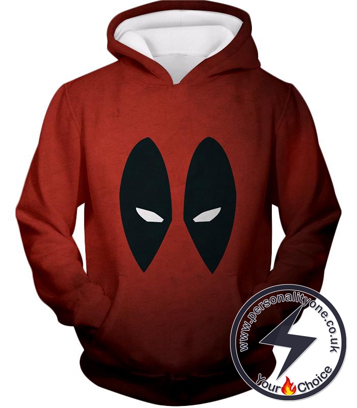 Super Cool Deadpool Eyes Promo Awesome Red Hoodie