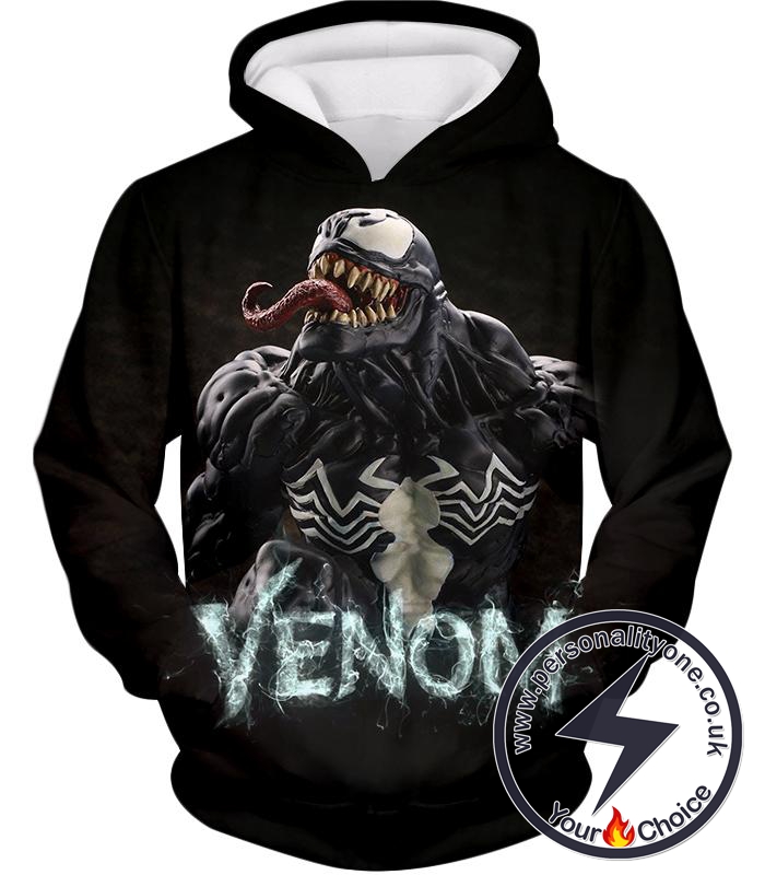 Symbiotic Life Venom Promo Printed Black Hoodie