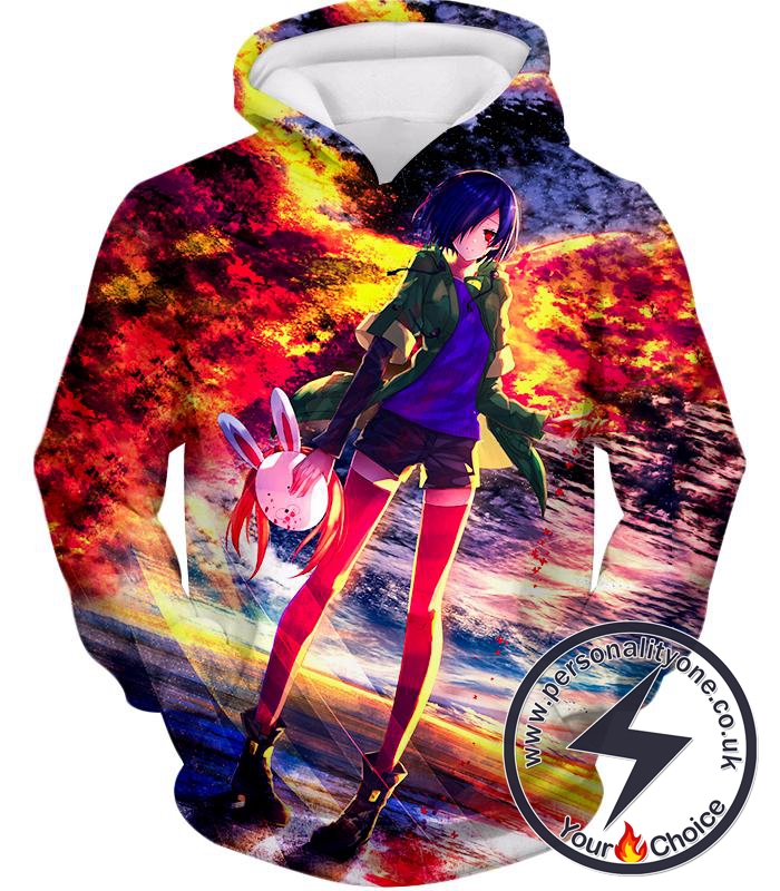 Tokyo Ghoul Cute Anime Girl Touka Kirishima Amazing Art Printed Hoodie