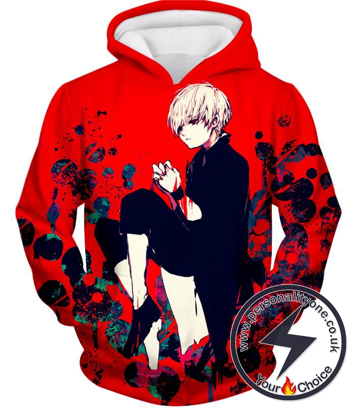 Tokyo Ghoul Drowned in Flesh and Blood Ken Kaneki Cool Anime Red Hoodie