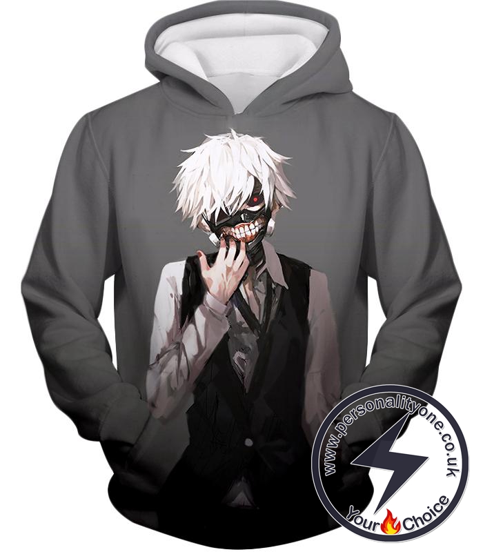Tokyo Ghoul Masked Kaneki Ken Grey Promo Hoodie