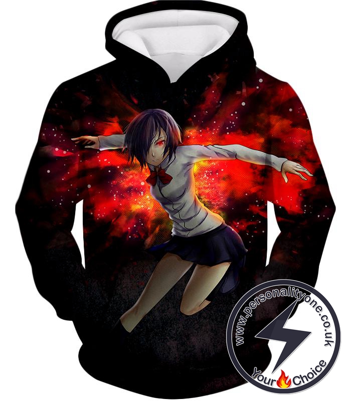 Tokyo Ghoul Super Hot Ghoul Touka Kirishima Black Action Hoodie