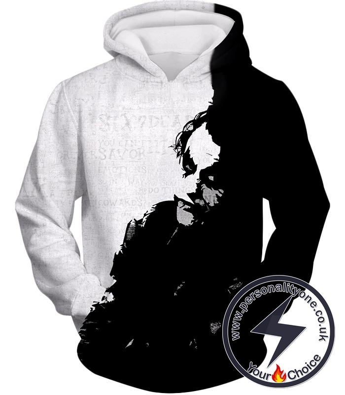 Ultimate Psychotic Villain The Joker Amazing Black and White Hoodie