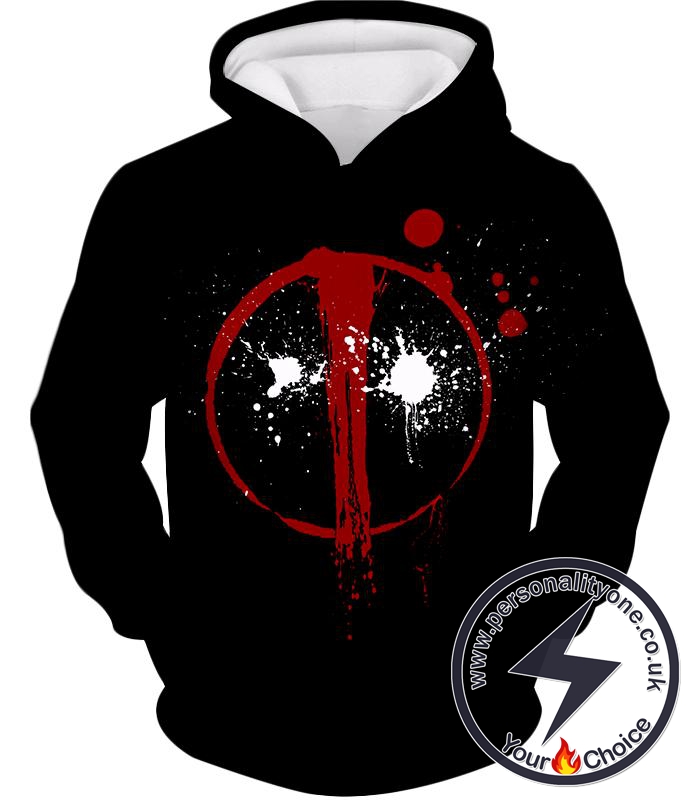 Very Awesome Deadpool Cool Promo Logo Black Hoodie