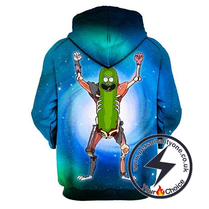 3D Pickle Rick Winter Cool Hoodie