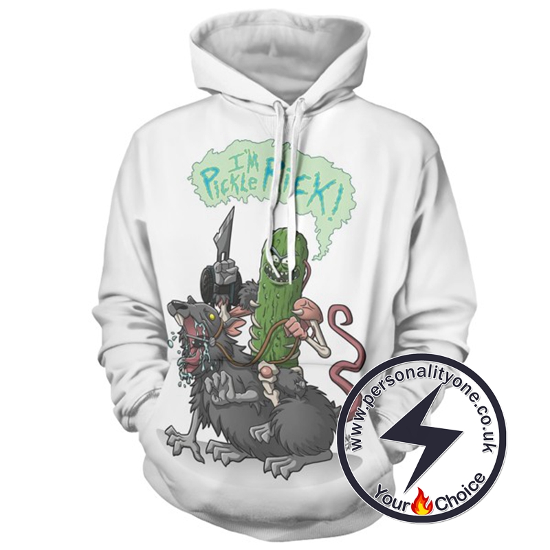 Hot Pickle Rick White 3D Hoodie