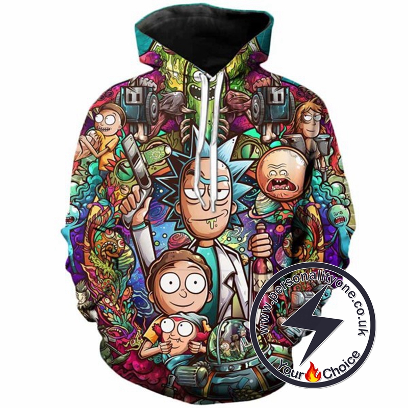 Hot Rick And Morty Style 3D Hoodie