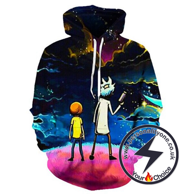 Hot RickAMorty 3D Galaxy Hoodie