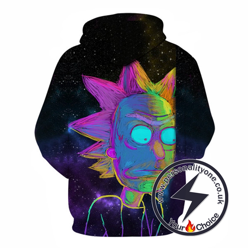 Rick Colorful Face 3D Hoodie