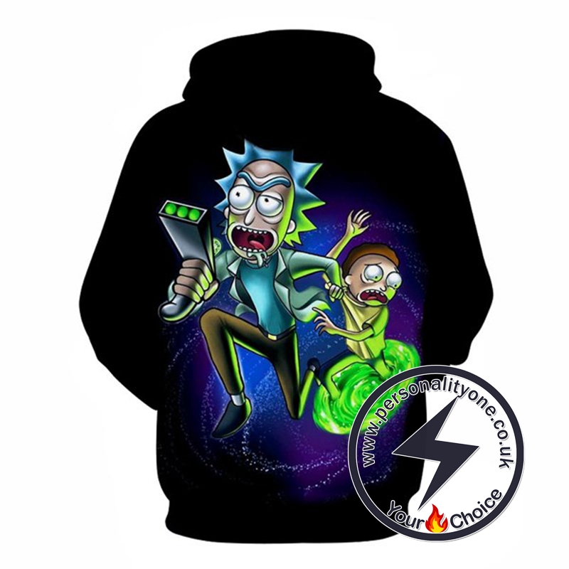 RicknMorty With Gun Hoodie