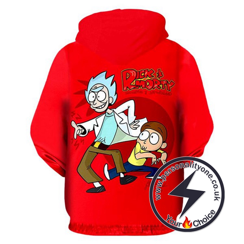 Unisex Rick And Morty Red Hoodie