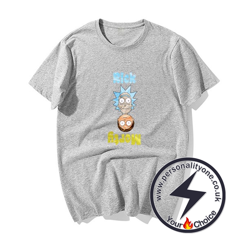 Cool RM Cartoon T-shirts gray