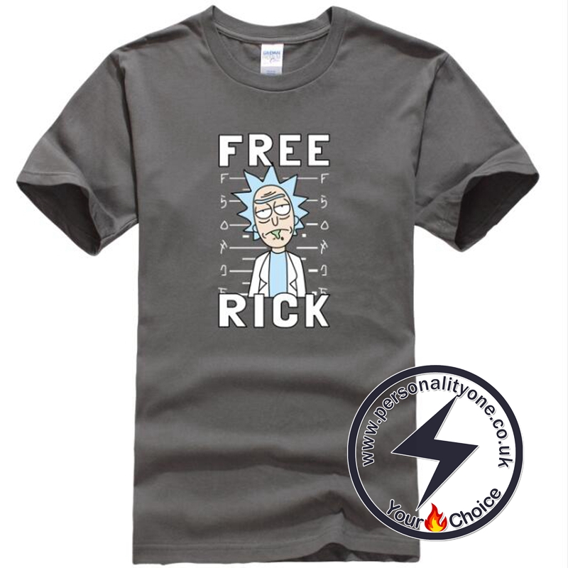 Free Rick Casual Men T-shirts Dark gray