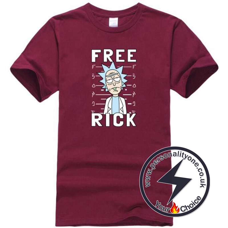 Free Rick Casual Men T-shirts Red wine