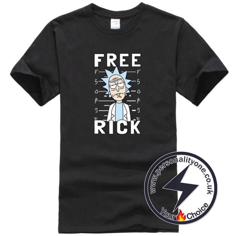 Free Rick Casual Men T-shirts black