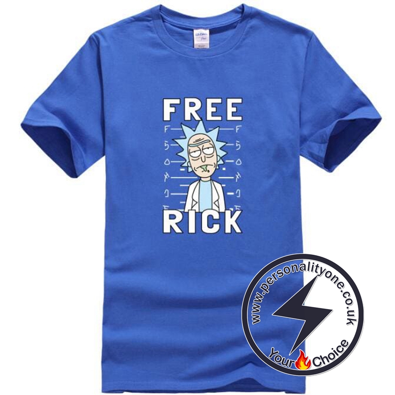 Free Rick Casual Men T-shirts blue
