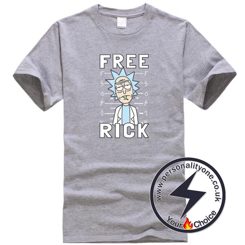Free Rick Casual Men T-shirts gray