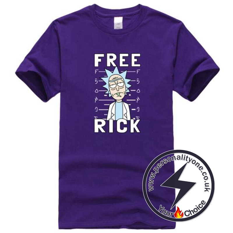 Free Rick Casual Men T-shirts purple