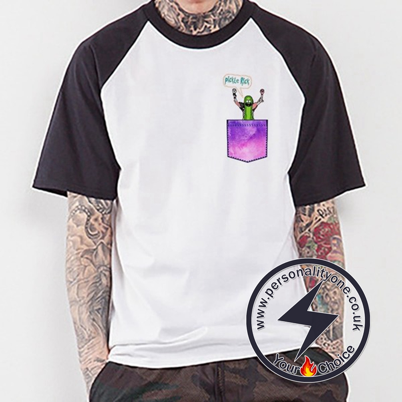 Funny Pickle Rick Raglan T-shirt