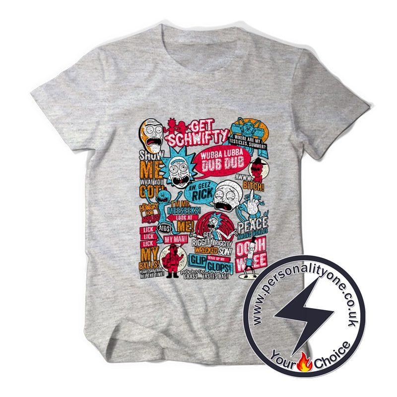 Rick and Morty Anime Style T-shirt gray