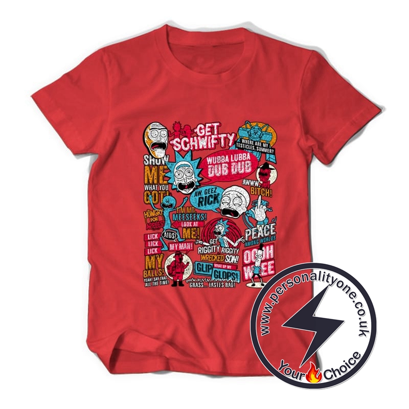 Rick and Morty Anime Style T-shirt red