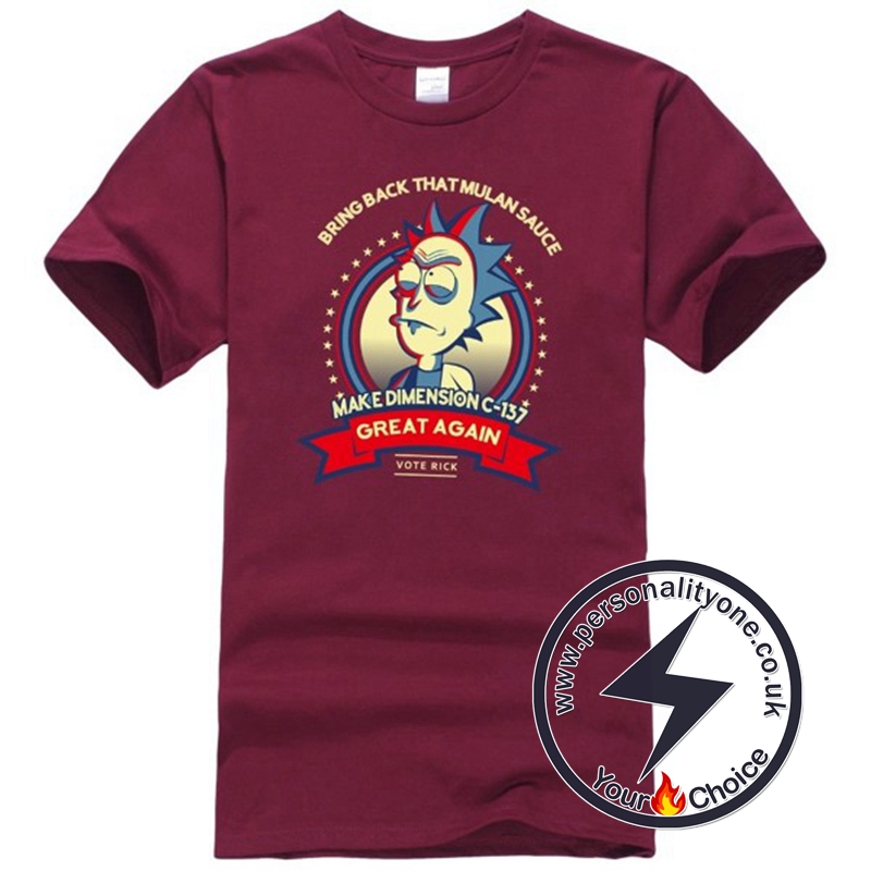 Rick and Morty T-shirt Red wine