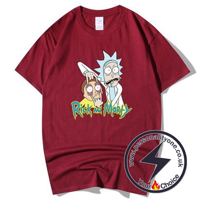 Summer Rick And Morty T-shirts Red wine