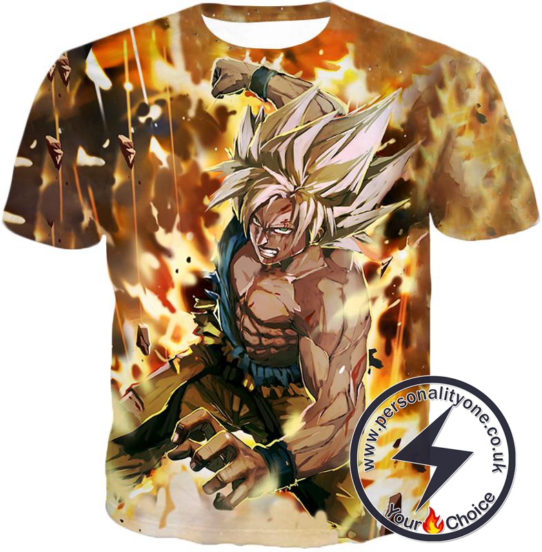 Dragon Ball Super Amazing Goku Super Saiyan 2 Cool Action Anime T-Shirt