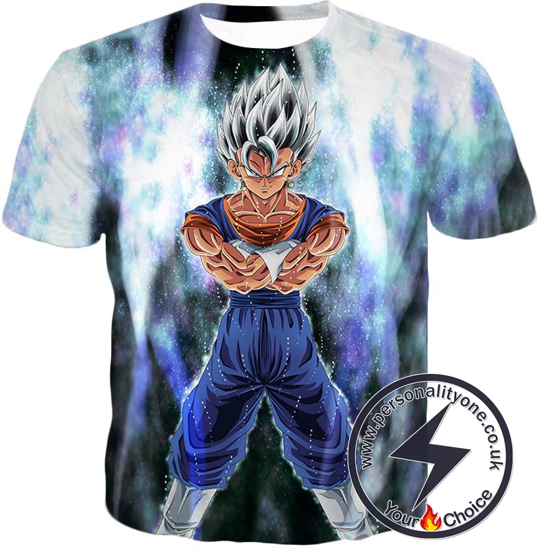 Dragon Ball Super Awesome Fusion Vegito Ultra Instinct Form Cool White T-Shirt
