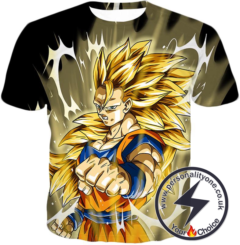 Dragon Ball Super Incredible Fighter Goku Super Saiyan 3 Graphic Action Black T-Shirt