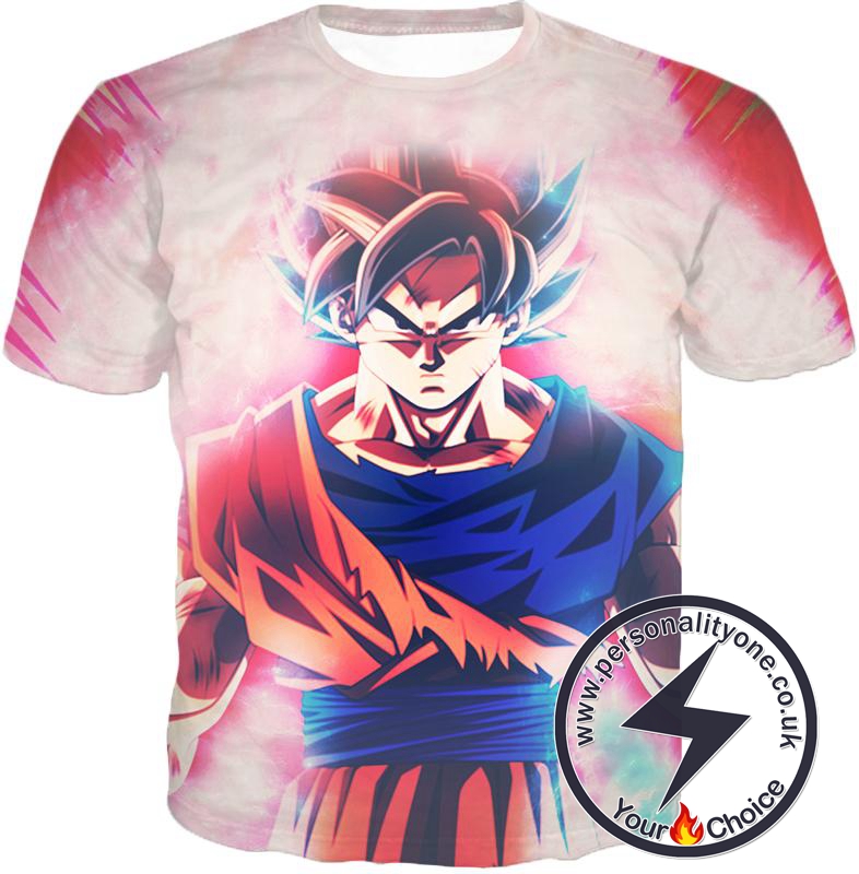 Dragon Ball Super Powerful Goku Rising Super Saiyan God Form Cool White T-Shirt