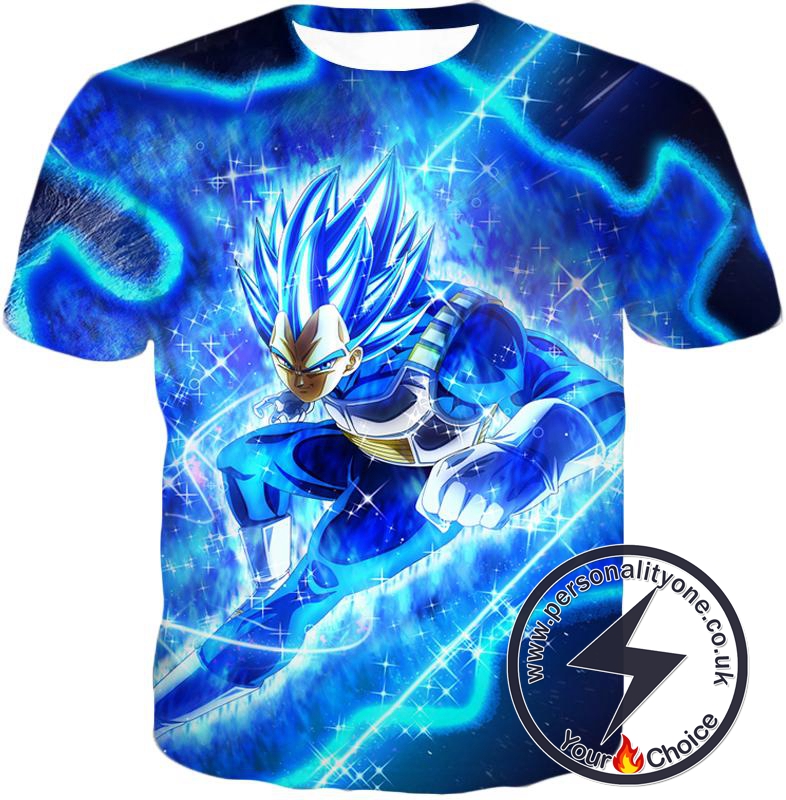 Dragon Ball Super Prince Vegeta Super Saiyan Blue Ultimate Anime Graphic Action T-Shirt