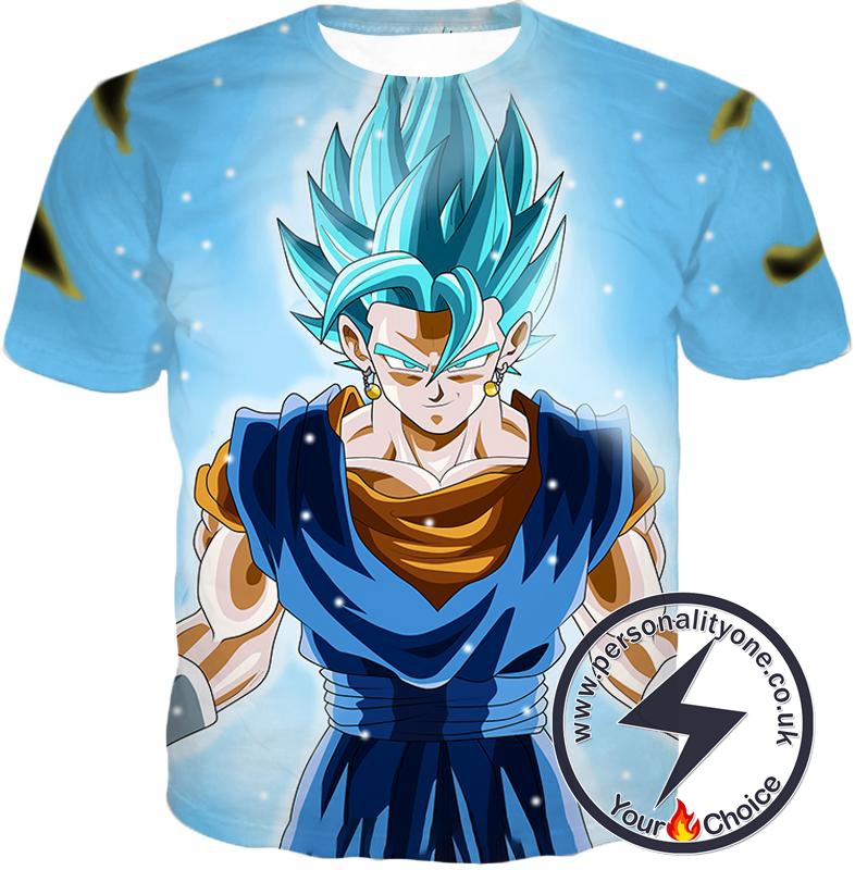 Dragon Ball Super Ultimate Fusion Vegito Super Saiyan Blue Form Cool White T-Shirt