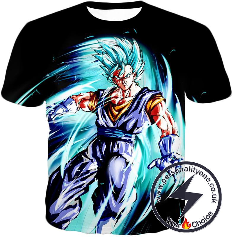 Dragon Ball Super Ultimate Warrior Vegito Super Saiyan Blue Godly Mode Cool Black T-Shirt