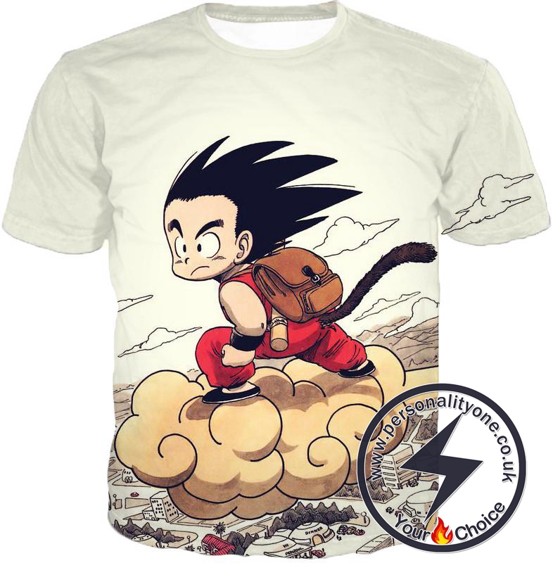 Dragon Ball Z T-Shirt - Kid Goku Riding Flying Nimbus