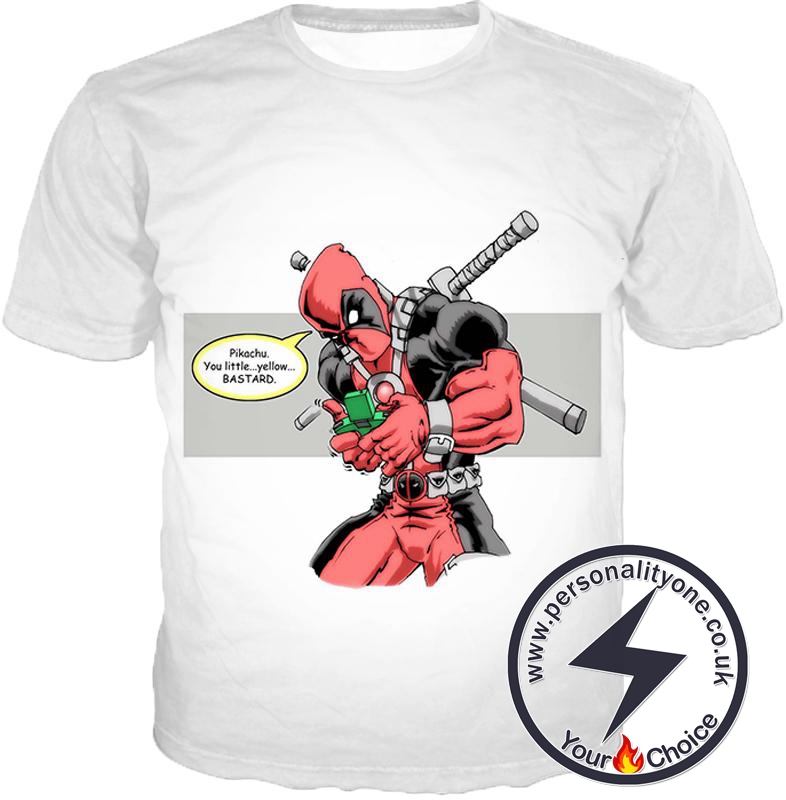 Funny X-Force Mutant Deadpool Comic Promo White T-Shirt