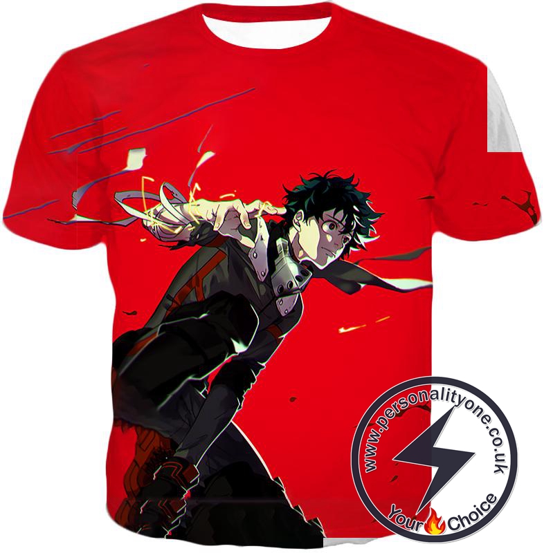 My Hero Academia Cool Izuki Midoriya Red Action T-Shirt