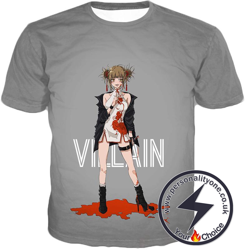 My Hero Academia Villain Vangaurd Action Squad Himiko Toga Grey T-Shirt